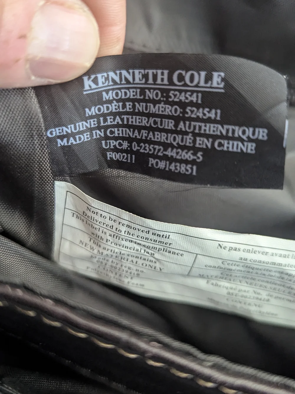 Kenneth Cole Reaction Colombian Leather Crossbody Laptop & Tablet Messenger Bag